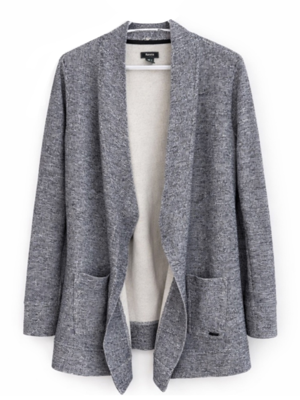 Roots Peppered Grey Open Front Waterfall Terry Cotton Cardigan – XS/Small GUC